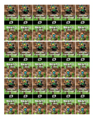 Rótulo Tic Tac Minecraft Editável para Lembrancinha de Aniversário