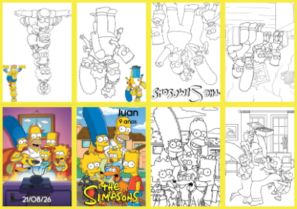 Livrinho de Colorir Simpsons Editável para Aniversário