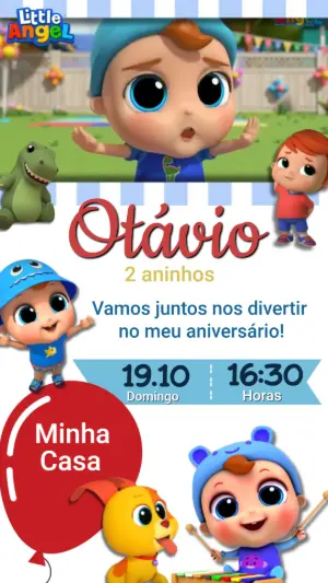 Convite Animado Little Angel: Vídeo de Aniversário para Editar