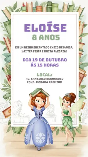 Invitación de cumpleaños Princesas – Estático – CollorGraph Convites