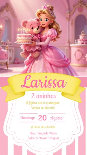 Invitación de cumpleaños Princesas – Estático – CollorGraph Convites