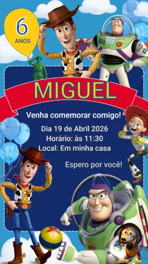 Invitation d'anniversaire Toy Story – Statique – Laiane