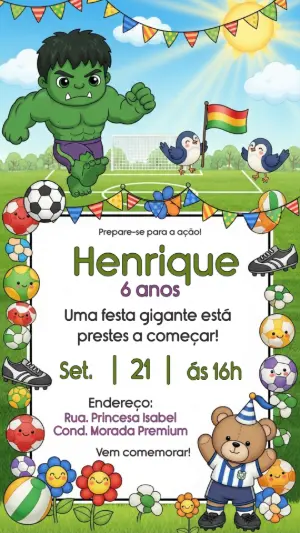 Soccer Birthday Invitation – Static – CollorGraph Convites
