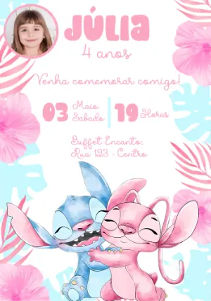 Stitch Birthday Invitation – Static – Convites e Artes Digitais