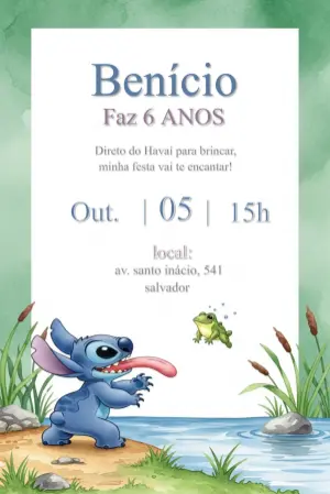 Invitación de cumpleaños Stitch – Estático – CollorGraph Convites