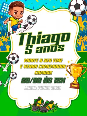 Soccer Birthday Invitation – Static – Alegria no ar