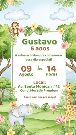 Invito di compleanno Safari – Statico – CollorGraph Convites