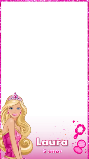 Moldura de Aniversário Barbie para Stories Editável Online