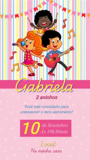 Convite 3 Palavrinhas Aniversário para Editar e Imprimir