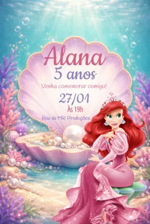 Invitación de cumpleaños Princesas – Estático – Convites MR Produções