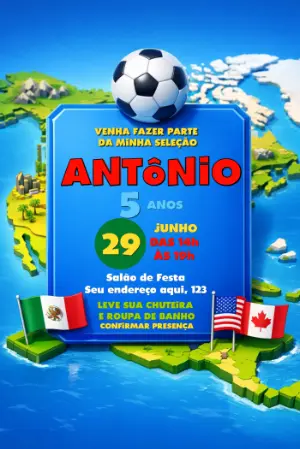 Soccer Birthday Invitation – Static – Convite digital - Edite você mesmo