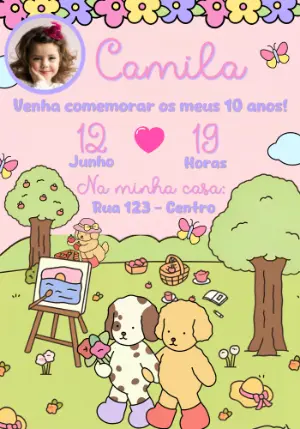 Convite Aniversário Infantil com Foto Bobbie Goods Editável
