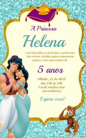 Invitación de cumpleaños Princesas – Estático – Ana Clara