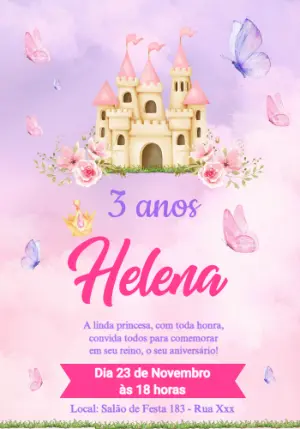 Invitación de cumpleaños Princesas – Estático – Color Art Studio