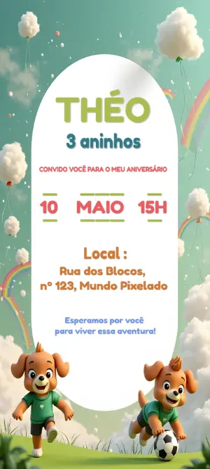 Soccer Birthday Invitation – Static – Convites Digitais Exclusivos