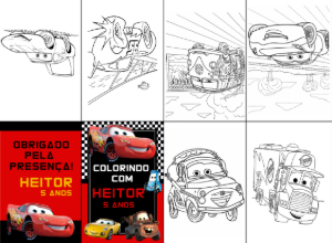 Lembrancinha Livro de Colorir Carros para Editar e Imprimir