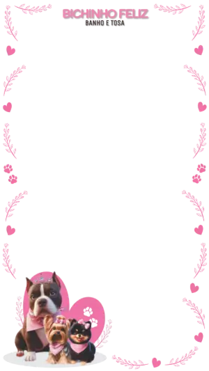 Moldura para Stories Pet Shop Banho e Tosa Rosa