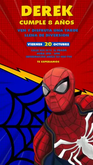 Video Invitación de Cumpleaños de Spider-Man para Editar