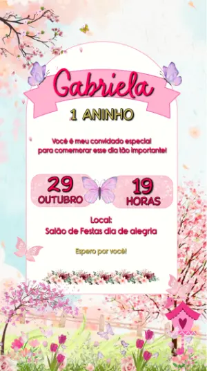 魔法花园生日邀请函 – 静态 – Gabi Personalizados