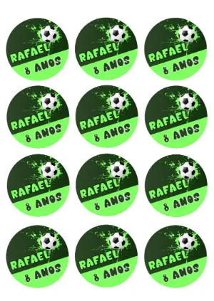 Adesivo Redondo de Futebol para Editar e Imprimir Online