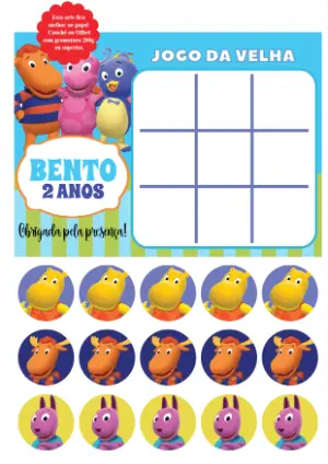 Jogo da Velha Backyardigans para Aniversário para Editar Online