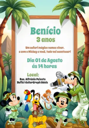 Invito di compleanno Safari – Statico – CollorGraph Convites