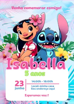 Invitación de cumpleaños Stitch – Estático – Mariana Correa