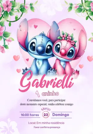 Stitch Birthday Invitation – Static – Samia designer