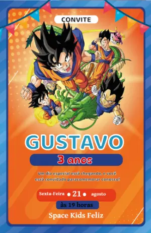 Vídeo Convite de Aniversário Dragon Ball Z Editável