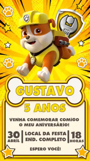 Invito di compleanno Paw Patrol – Statico – Decore Arte