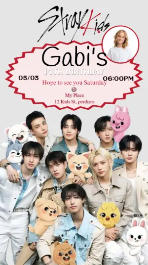 Invitation d'anniversaire KPop Demon Hunters – Statique – Gema Artes Digitais