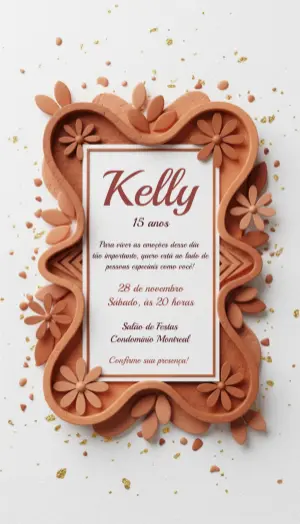 Quinceañera Invitation – Static – Convite digital - Edite você mesmo