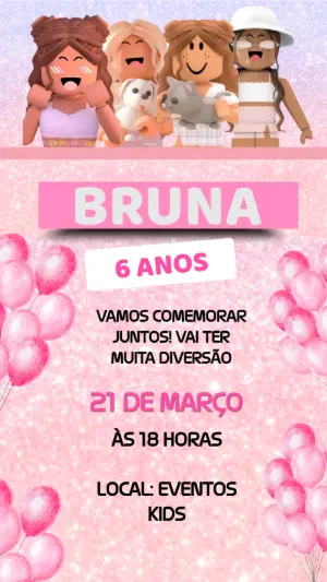 Convite Aniversário Roblox