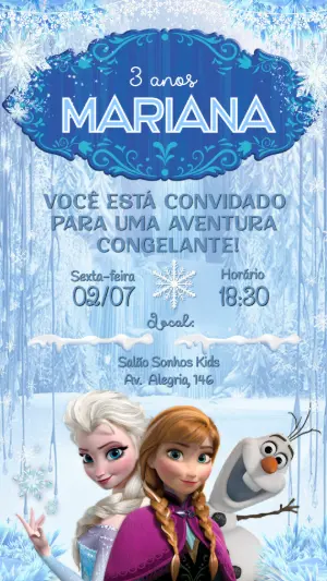 Frozen Birthday Invitation – Static – Felicity Artes