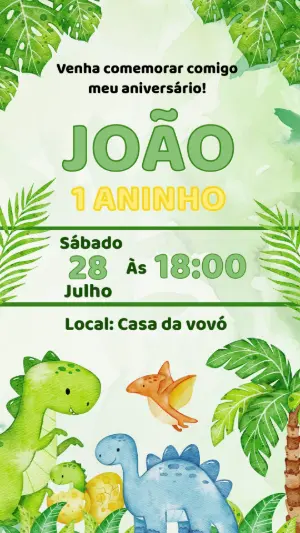 Invitación de cumpleaños Dinosaurio – Estático – Color Art Studio