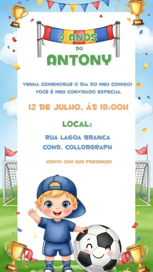 Soccer Birthday Invitation – Static – Gisele