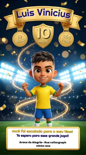 Soccer Birthday Invitation – Static – Convites Digitais Exclusivos