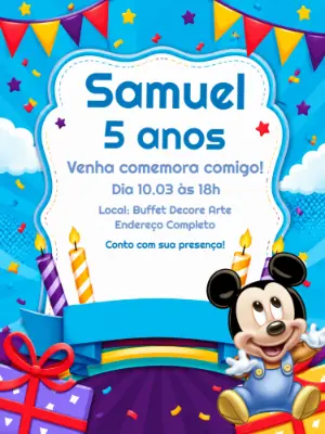 Mickey Mouse Birthday Invitation – Static – Jonathan Fiuza