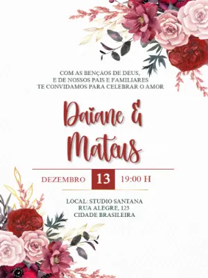 婚礼邀请函 – 静态 – Cleiton Camilo santos da Silva