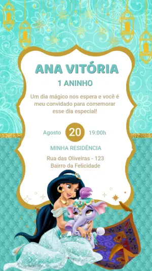 Invitación de cumpleaños Princesas – Estático – Arte Coelho Digital