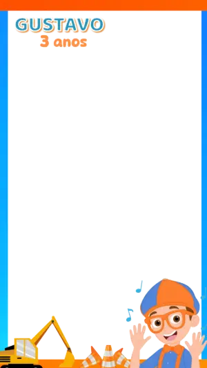 Moldura de Aniversário Blippi para Stories Editável Online