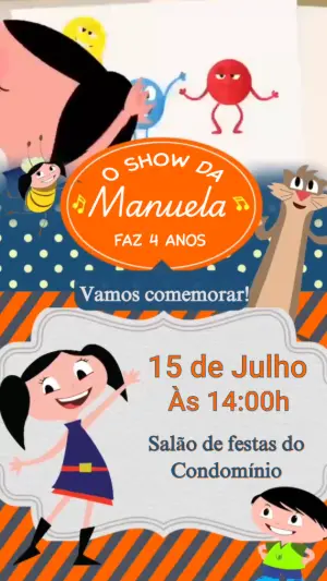 Convite Animado Aniversário Show da Luna para Editar Online