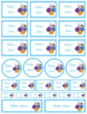 Kit Etiquetas Escolares Bichinhos Coloridos para Editar e Imprimir