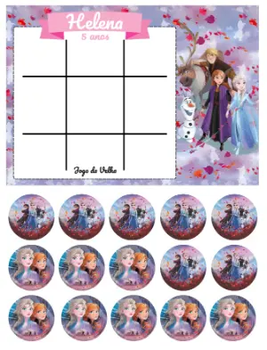 Lembrancinha Jogo da Velha Frozen para Editar e Imprimir