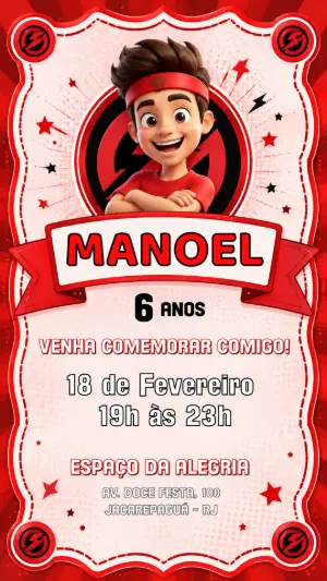 Convite de Aniversário Enaldinho Digital para Editar