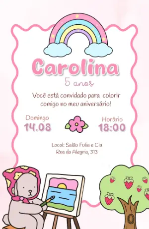 Convite Animado Aniversário Infantil Tema Bobbie Goods para Editar