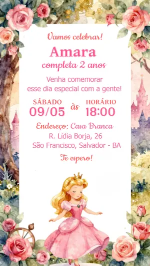 Invitación de cumpleaños Princesas – Estático – CollorGraph EDITOR