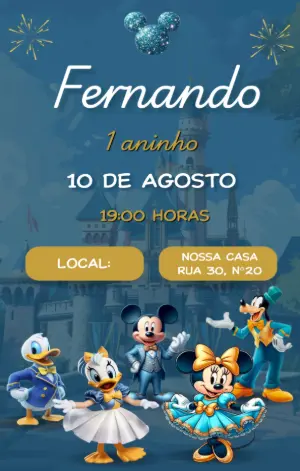 Mickey Mouse Birthday Invitation – Static – FLORZINHA CONVITES