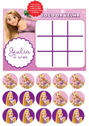 Jogo da Velha Rapunzel para Editar Online e Imprimir