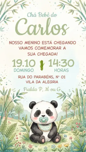 Invito baby shower – Statico – Festôu Convites